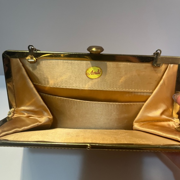 ANDE Vintage Gold Metallic Purse #10214 - Picture 3 of 15